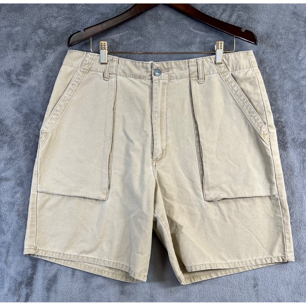 Calvin Klein Denim Fatigue Shorts Mens 36x8 Khaki Tan Pockets Vintage